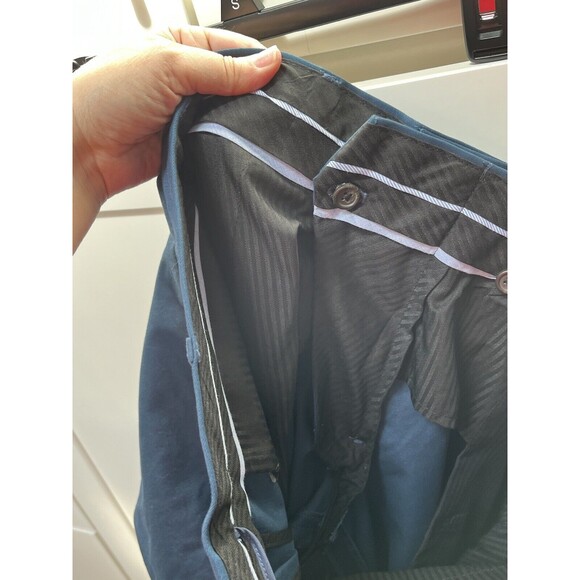 Lands End Pants Men 33X33 Navy Blue Dress Pants Pleated Trousers Traditional Fit - Picture 7 of 7